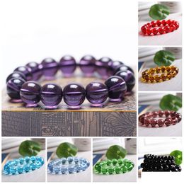 Bracelets De Charme Bracelets De Perles Stretch 8Mm Perles De Pierre Naturelle Cornaline Améthyste Bracelet Rond Violet Cristal De Guérison Goutte Deliv Dhkaw