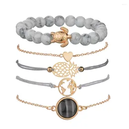 Bracelets de charme perlés pour les femmes plas-girl de pile à pendente réglable cadeau bracelet plaqué or liaisons