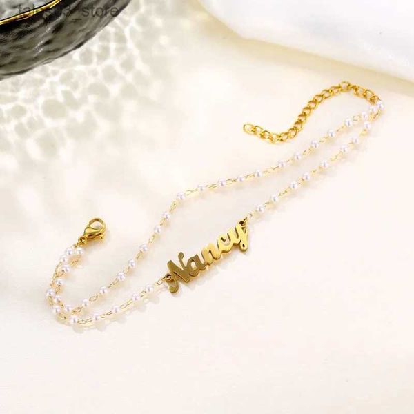 Bracelets de charme Bracelet Perle Perle Perle Bracelet Bracelet Custom Name Nom de perle Floating Floating Floating Gift pour son Q231025