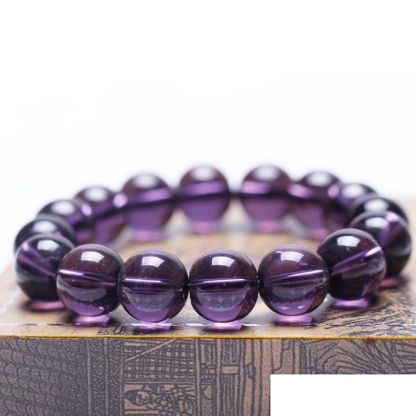 Charm-Armbänder Perlen Stretch 8 mm Perlen Schmuck Karneol Amethyst Rundes Armband Lila Heilkristall Drop Lieferung Dh8Ju