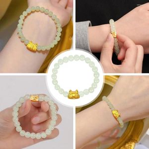 Bracelets de charme Bracelet 2024 Gift Dragon Year de style chinois Stone Hetian This Jade Design Women F9N6