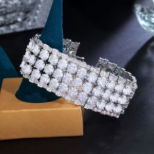 Bracelets de charme BeaQueen luxe mariage grand gros Bracelet brillant multiple rond cubique zircone main bijoux femmes anniversaire accessoires B269 230821