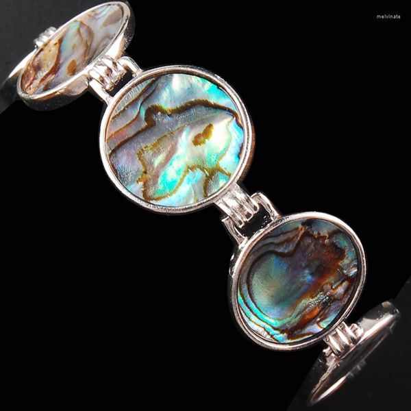 Bracelets porte-bonheur beau bijoux zélande bleu Paua coquille d'ormeau ronde femmes hommes Bracelet de perles 7-8.5 
