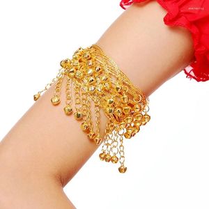 Pulseras de encanto danza del vientre campana brazo cadena traje con joyería étnica anillo pulsera