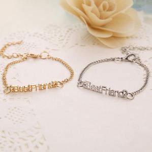 Bracelets de charme Meilleurs amis Bracelet Mode Anglais Lettre Amitié Or Sier Couleur Filles Bijoux Drop Livraison Otjvh