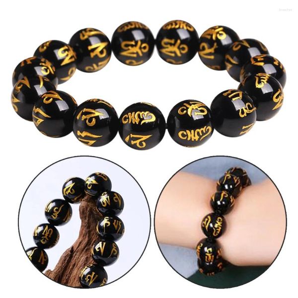 Bracelets de charme Bracelet pour hommes noirs Bouddhisme Perles de prière Femmes Bracelets Rosaire Bain de méditation pour femmes