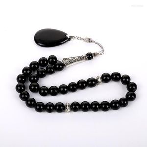Bracelets porte-bonheur pierre noire Tasbih Bracelet frange 33/45/99 perles islamique musulman goutte d'eau pendentif Tesbih prière Misbaha cadeaux pour un ami