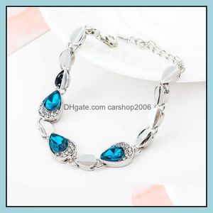 Bracelets de charme Bracelet en cristal bleu Ocean Sliver Plaqué Drop Bangle Carshop2006 Livraison 2021 Bijoux Carshop2006 Dhbe7