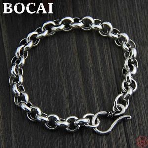 Bracelets de charme BOCAI S925 argent Sterling charme Simple mode S-boucle O-chaîne pur Argentum main chaîne bijoux pour hommes et femmes L240322