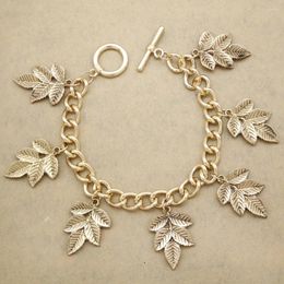 Bracelets de charme Bohemia Gold Color Tree Laurel Leaf Branch pour femmes Fashion Bangle Girls Bijoux Accessoires Amitié Cadeaux