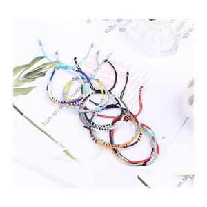 Bedelarmbanden Boheemse armband Anklet voor vrouwelijke meisjes sieraden verstelbare handgemaakte geblaadde gerilde touw vriendschap bangle dhs drop d dhjf5