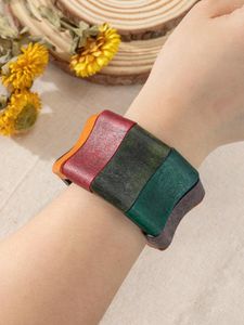 Bedelarmbanden Boheemse kleuraanpassing overdreven elastisch houten blok voor vrouwenarmband