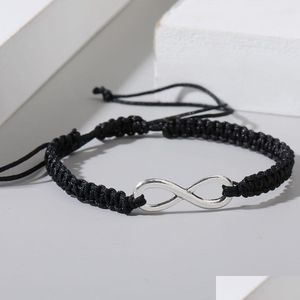 Bedelarmbanden Boheemse handwoven wax oneindige armband retro verstelbaar 8 letters touw gevlochten zomer strand sieraden drop levering dhqyr