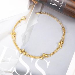 Bracelets porte-bonheur style bohème chaîne de perles couleur or bracelet multi-en-un boule main chaîne avec anniversaire anniversaire cadeau de vacances