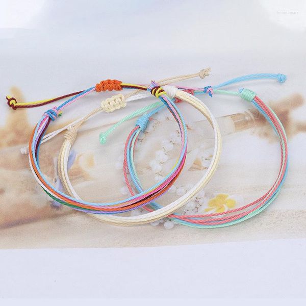 Bracelets porte-bonheur bohème vent cire cordon étanche réglable plage Surf empilable coloré Bracelet Couple cadeaux pour amis