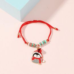 Bedelarmbanden Boho Kleur Zachte Klei Geweven Leuke Klokken Ster Maan Kerstman Sokken Hanger Voor Vrouwen Kerstcadeaus Sieraden