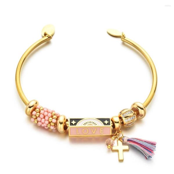 Bracelets porte-bonheur Boho oeil Hamsa main Bracelet Bracelet cuivre plaqué or mal ouvert manchette bijoux de luxe pour femmes fille