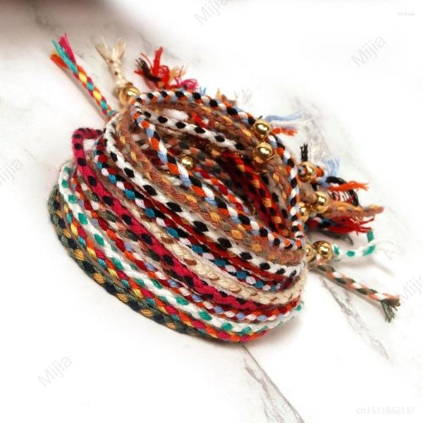 Bracelets de charme Boho pour femmes à la main tibétain tissé chaîne hommes gland noeuds envelopper corde Bracelet Couple bijoux