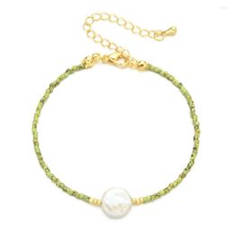 Bracelets porte-bonheur Boho Or Couleur Miyuki Perlé Perles D'eau Douce Bracelet Mince Pour Femme Bijoux Femme Réglable Simple Pulseras