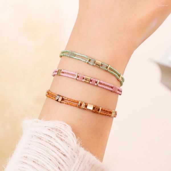 Bracelets de charme Boho fait à la main Miyuki Tila perles Bracelet pour femmes mode empilable coloré Pulseras Femme bijoux accessoires