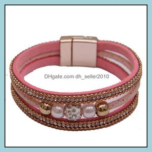 Bracelets de charme Boho Couches Mtilayer Strass Perle Bracelet Femmes Drop Livraison 2021 Bijoux Dhseller2010 Dhmpi