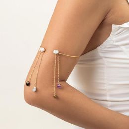 Bracelets porte-bonheur Boho pierre naturelle bras supérieur Bracelet gland pendentifs femmes mode bijoux