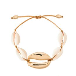 Bedelarmbanden boho puka shell armband wax touw vriendschap 2021 kerstcadeaus voor vrouwen Tibetaanse sieraden natuurlijke gouden statemen