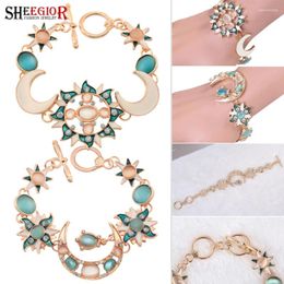 Bracelets de charme Boho Space Series For Women Accessoires Lovely Opal Sun Moon Star Bracelet Men Ornaments Fashion Friendship Gift