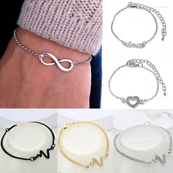 Bracelets de charme Boosbiy Simple 8 Infinity LOVE pour femmes hommes été Style plage marque alliage chaîne bijoux cadeau