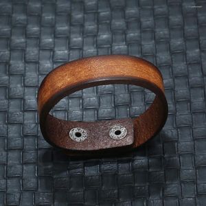 Bracelets de charme Boutique Rétro Bracelet en peau de vache en détresse Bracelet simple dégradé marron Accessoires pour hommes
