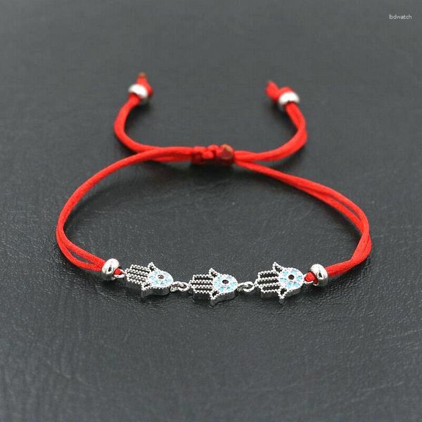 Pulseras con dijes BPPCCR Cadena exquisita Fátima Hamsa Mano Mal de ojo Cordones rojos Línea Hilo Cadena Parejas Pulsera Hombres Mujeres Pulseira