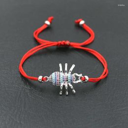 Bracelets porte-bonheur BPPCCR incrustation cristal coloré Zircon insecte araignée Bracelet fil rouge chaîne abeille pour hommes femmes amoureux Couples bijoux