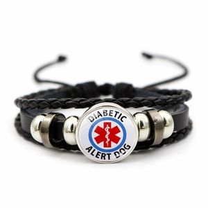 Bedelarmbanden armband diabetici accessoires geschenken geschenken heren unisex hoogwaardige klassieke diy breien groothandel 2023 lederen touwketen