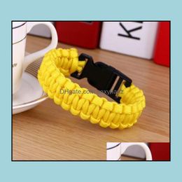 Bedelarmbanden armband voor vrouwen 19 kleuren klimmen buiten paracord mannen hopen armbanden love bracel sexyhanz dhxdg