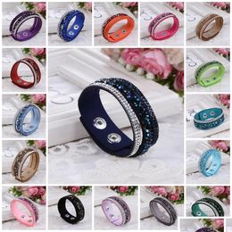 Charm Armbanden Armband Voor Vrouwen Mode Wrap Slake Leer Met Kristallen Fabriek Korting Prijzen Drop Levering Sieraden Dhmss