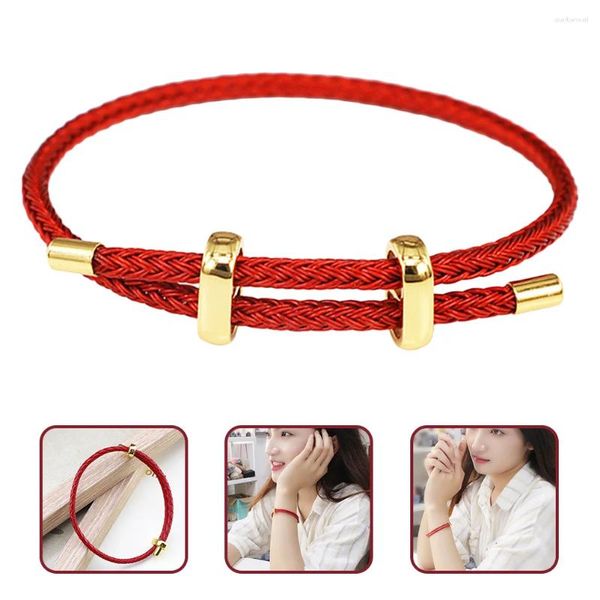 Pulseras con dijes Pulsera trenzada Cordón Niñas Brazalete Cuerda Protección roja Unión Parejas