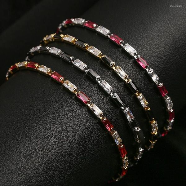 Bracelets porte-bonheur acheter 2023 mode 4 Style CZ Zircon chaîne pour femmes fille Bling cubique zircone bijoux accessoires de fête