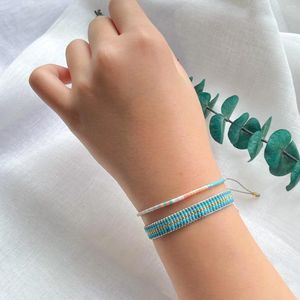 Bracelets de charme C.QUAN CHI Simple Blue Mood Fait à la main MIYUKI Tressé Perlé Mode Bijoux réglables pour femmes 2024