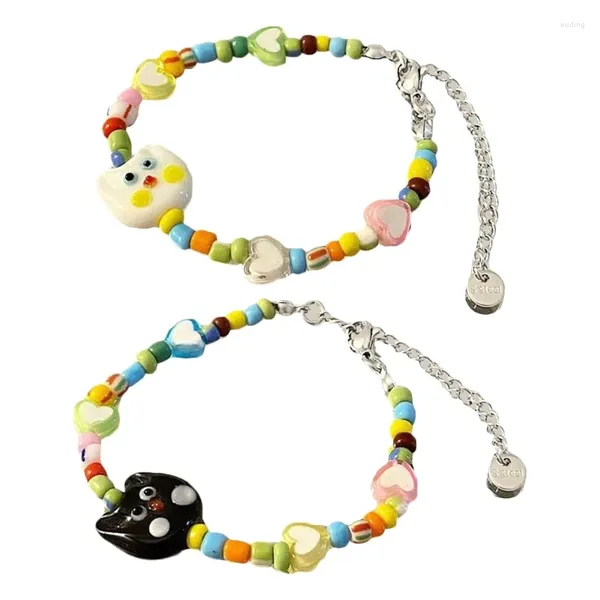 Pulseras de encanto Cartoon Candy Color Glass Animal Beade Bracelet 40GB