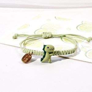 Pulseras con dijes de dibujos animados para mujer, bonita cadena trenzada Simple, flor, Animal, fiesta, pulsera de la suerte, accesorios de joyería de moda