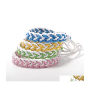 Bracelets porte-bonheur décontracté à la main Vintage coton corde Bracelet pour femmes hommes chaîne réglable bijoux cadeau livraison directe Otym1