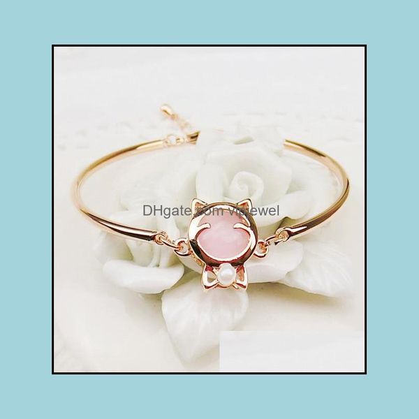 Bracelets de charme Bracelet en pierre d'oeil de chat Unique Classique Mignon Luxe Femmes Bijoux Cristal Autrichien VIPjewel Drop Livraison 2021 Vipjewel Dhvxh