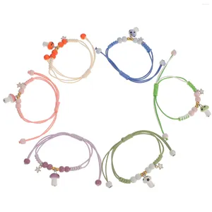 Bracelets de charme Bracelet de champignon en céramique Filles Bijoux Poignet tressé Enfants pour l'amitié