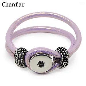 Bracelets de charme Chanfar Pu Leather Snap Button Bracelet Bijoux avec une femme pour femmes hommes