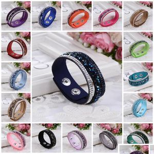 Bracelets de charme Bracelet de charme pour femmes Nouveaux bracelets d'enveloppement de mode Slake cuir avec cristaux prix discount d'usine livraison directe Dhdcl