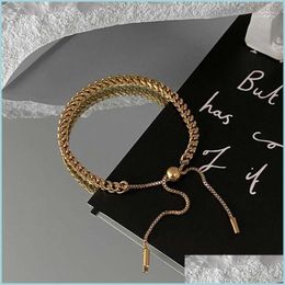 Bedelarmbanden bedel armbanden Amerikaanse metalen ketens kwast minimalisme goud kleur vrouwen armband mode sieraden gouden tarwe bangl dhfqf