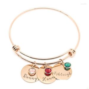 Bedelarmbanden Bedelarmbanden Diy roestvrijstalen armband Naam Sieraden Handgemaakt Gegraveerd Matching voor sieraden Armbanden Otin8