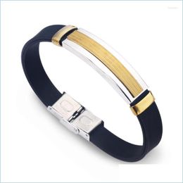 Bracelets De Charme Bracelets De Charme Bijoux De Mode En Acier Inoxydable Lisse Brillant Sile Bracelet Vintage Titane Manchette Hommes Pseiracharm Ke Dht5H