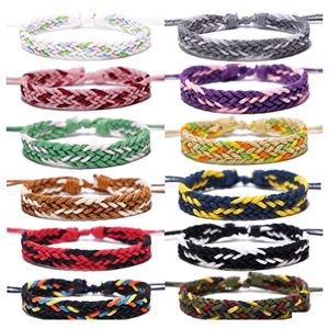 Pulseras con dijes Pulseras con dijes Pulsera de la amistad Algodón tejido a mano y lino Tamaño ajustable 611 pulgadas Unisex Amlif Drop Delivery Ot0Cz