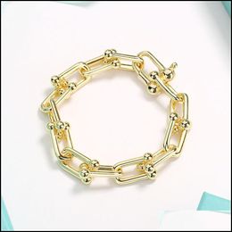 Bracelets à breloques Bracelets à breloques Amour Bracelet en forme de U Bijoux fins pour femmes Or Sier Pseiras Célèbre Drop Delivery 2022 18Wga Dhjzc